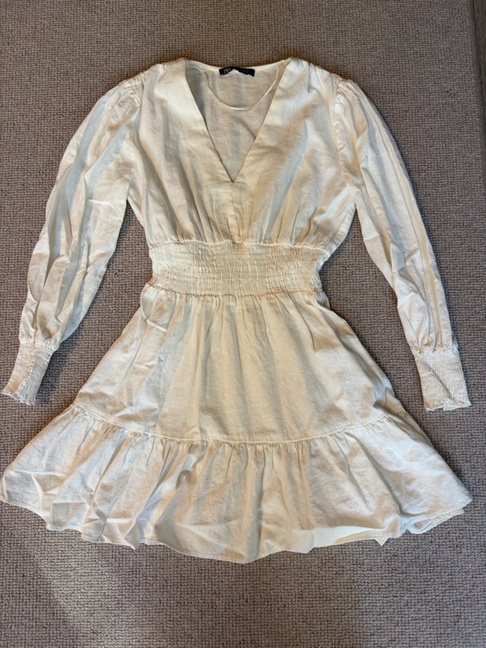 Zara Women’s White Linen Dress (Size XS)